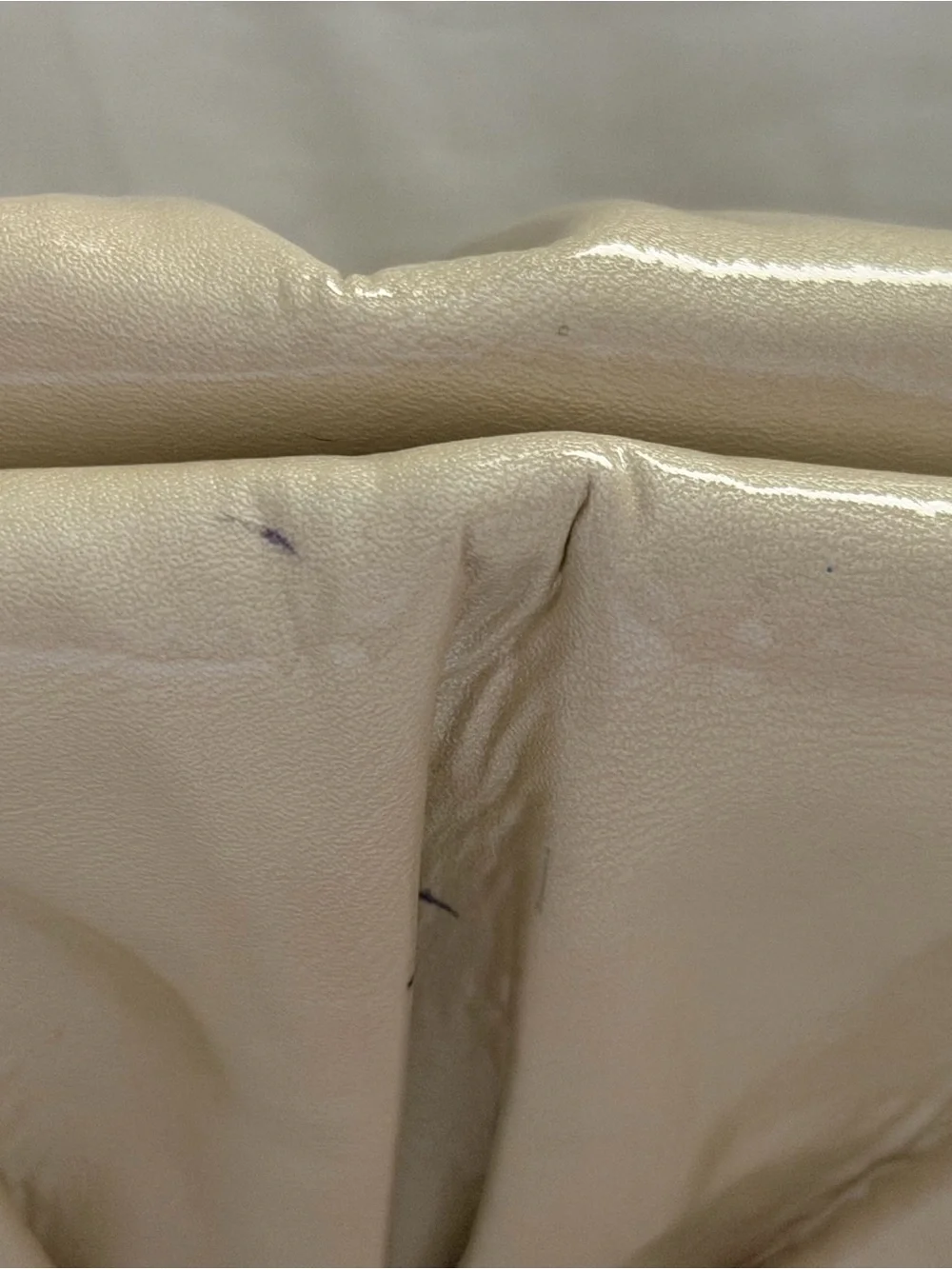 Lauren Merkin Beige Pleated Leather Wristlet Clutch